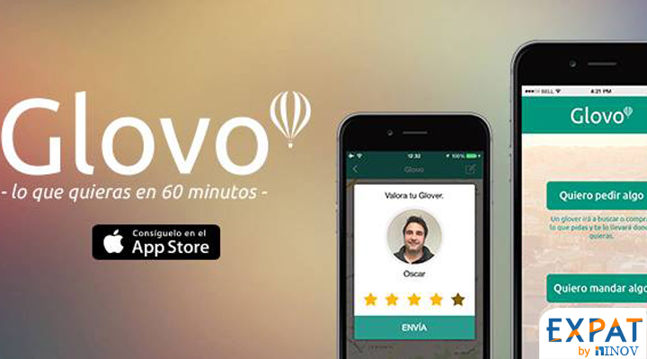 glovo appli mobile sharing economy Français Espagne Barcelone expat by inov