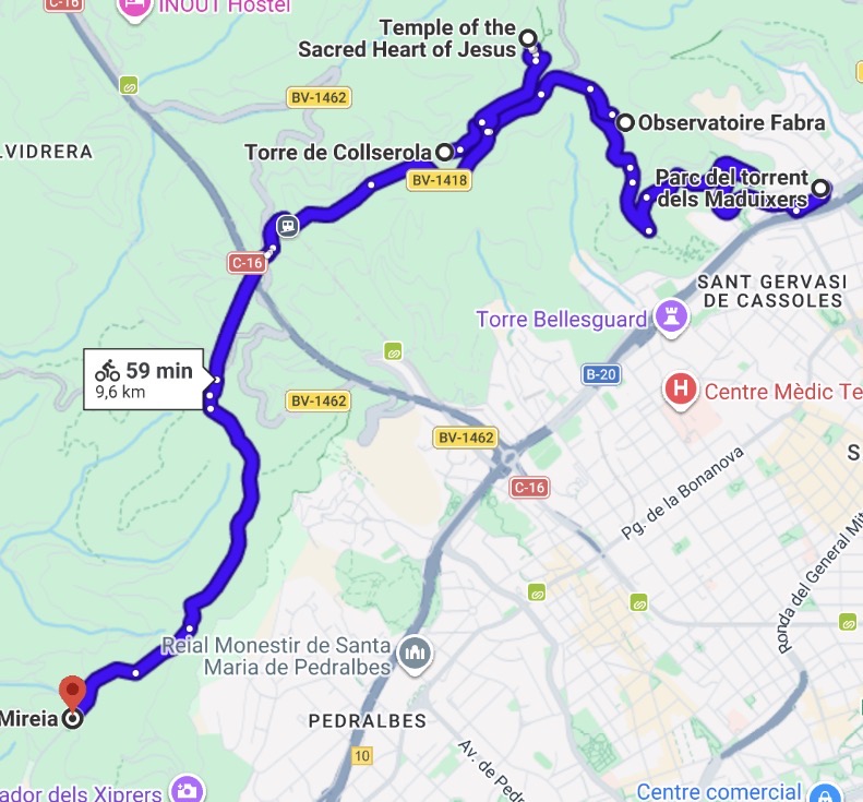 Barcelone à vélo : nos 4 itinéraires 7 Itinéraire à vélo côté montage