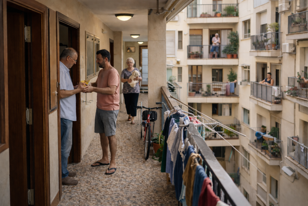 Ce que personne ne vous explique sur la vie en immeuble en Espagne 1 Vie en immeuble en Espagne : voisins dans les parties communes d’un immeuble