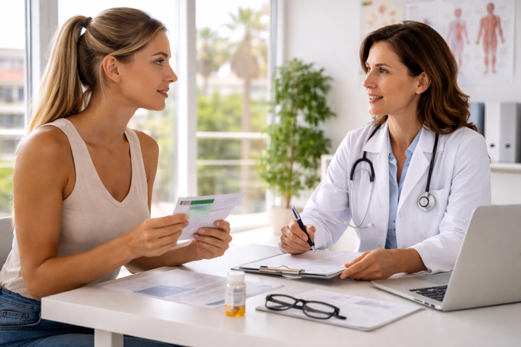 Patient en consultation médicale – droit du travail Espagne expatrié