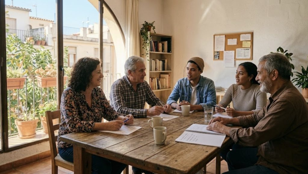 La réunion de voisins Dans La comunidad de vecinos 