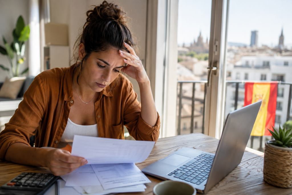 Personne analysant toutes ses dépenses pour s’installer en Espagne sur ordinateur
