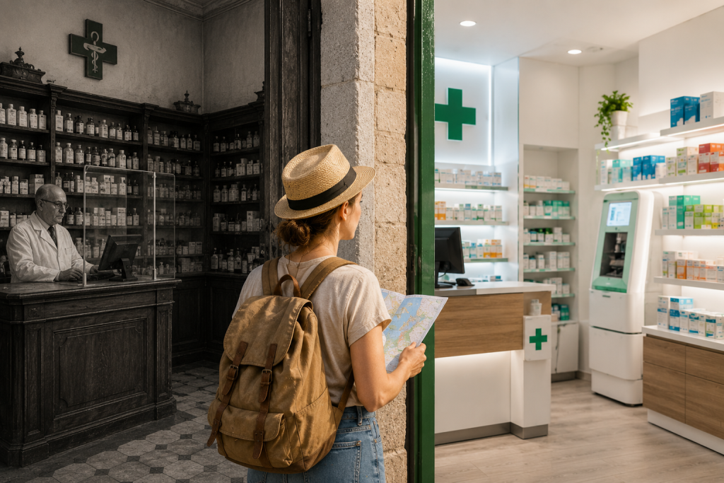 Pharmacies espagnoles vs françaises : tout ce qui change quand vous passez la frontière 3 Une femme hésitant sur quelle pharmacie espagnole choisir après son départ de France