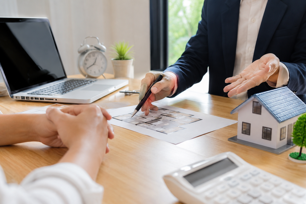 Acheter un bien en Espagne : une personne signe les documents d'achat de sa maison devant un professionnel