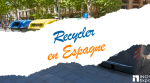 Recycler en Espagne : conteneurs de tri de différentes couleurs installés dans une rue.